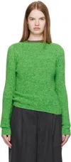 Auralee Green Cashmere Melange Knit Sweater In Green