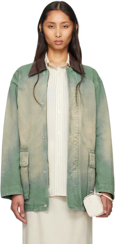 Auralee Green Organic Cotton Duck Jacket