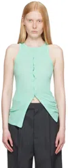 Auralee Green Organic Soft Rib Tank Top In Green