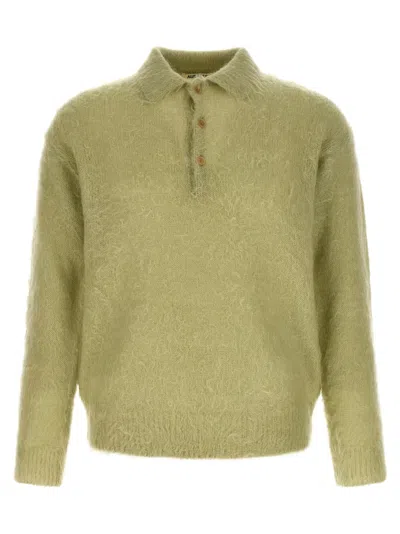 Auralee Green Super Kid Wool Polo