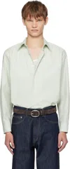 Auralee Green Washed Finx Twill Shirt In Brown