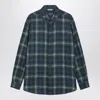 Auralee | Green/navy Checked Wool Shirt In Multi