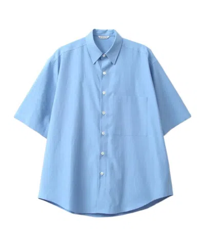 Auralee Half Sleeved Shirt In Blue
