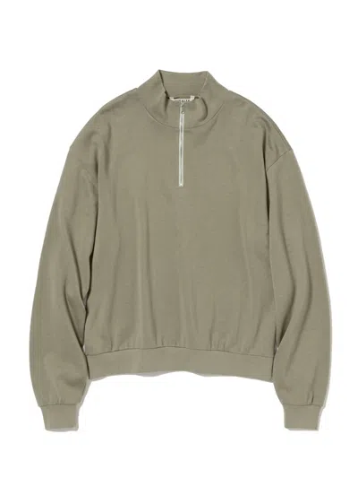 Auralee Half Zip Pullover Woman Khaki