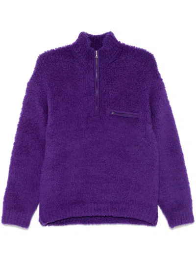 Auralee Half-zip Jumper In Purple - Purple