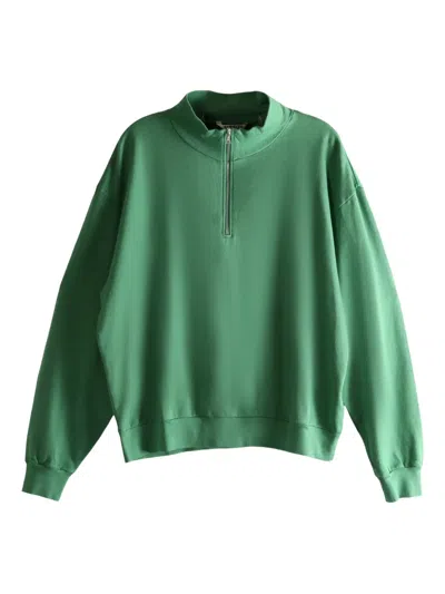 Auralee Half-zip Sweatshirt In Green