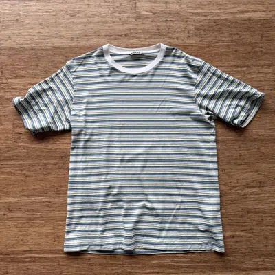 Pre-owned Auralee Hard Twist Cotton Border Tee Ss24 In Multi