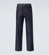 Auralee Indigo Hard Twist Denim Wide Jeans In Blue