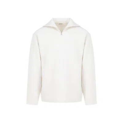 AURALEE HEAVY MILANO IVORY WHITE WOOL PULLOVER