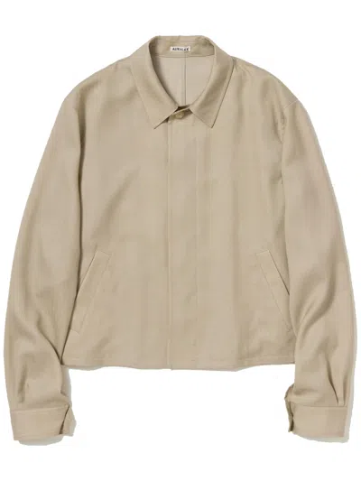 Auralee Herringbone Jacket In Brown
