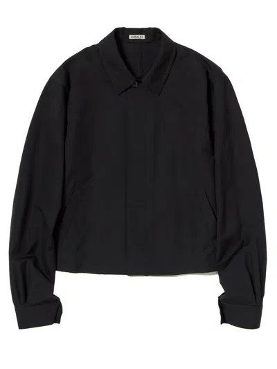 Auralee Herringbone Jacket In Black