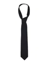 Auralee Wool Herringbone Tie Pointed Tips In Black