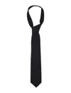 Auralee Wool Herringbone Tie Pointed Tips In Black
