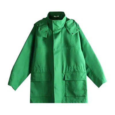 Pre-owned Auralee High-density Bonded Cotton Gabardine Blouson Jacket 'green' | Women's Size 1