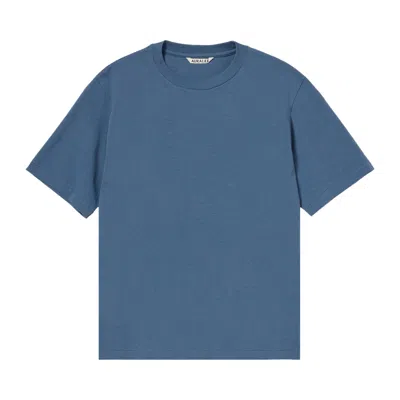 Pre-owned Auralee High Gauge Cotton Jersey Tee 'dusty Blue' | Women's Size 1