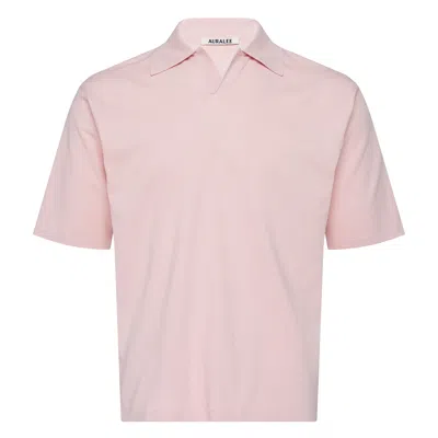 Auralee High Gauge Tussah Silk Polo In Pink