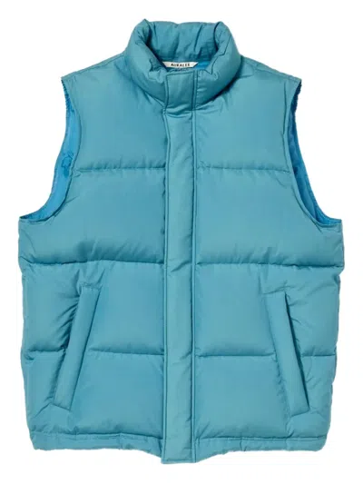 Auralee High-neck Quilted Vest In Blue