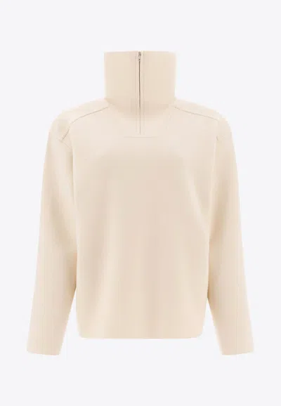 Auralee High-neck Wool Sweater In Neutral