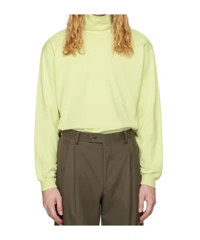 Auralee High-necked T-shirt In Yellow