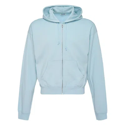 Auralee High Twist Light Sweat Zip Parka In Blue