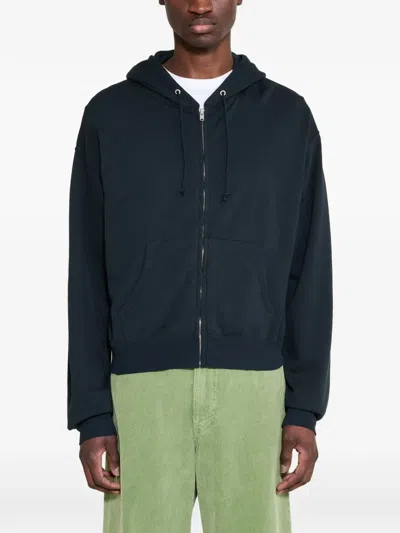 Auralee High Twist Zip-up Hoodie In Blue