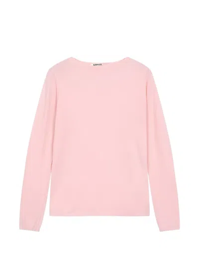 Auralee High-gauge Cashmere Sweater In Pink