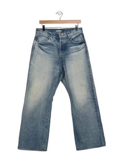 Pre-owned Auralee High-rise Flared Jeans In Blue