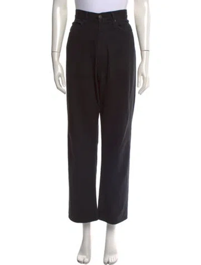 Pre-owned Auralee High-rise Straight Leg Jeans In Black