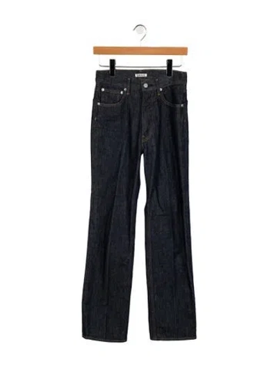 Pre-owned Auralee High-rise Straight Leg Jeans In Blue