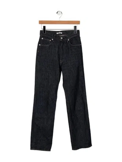 Pre-owned Auralee High-rise Straight Leg Jeans In Blue