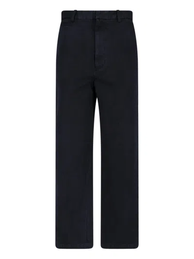 Auralee High-waist Straight-leg Trousers In Black