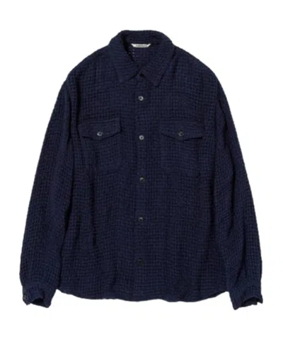 Auralee Homespun Long-sleeved Shirt In Black