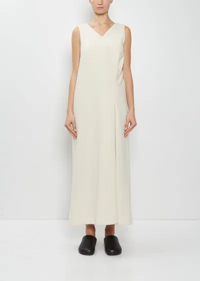 Auralee Homespun Tweed Drape Dress In White