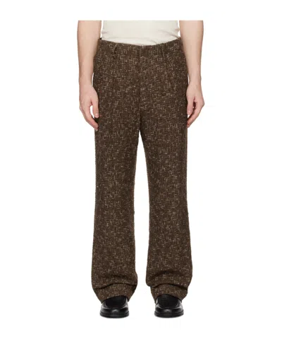 Auralee Homespun Tweed Trousers In Multicolor
