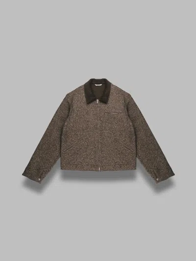 AURALEE HOMESPUN TWEED ZIP BLOUSON