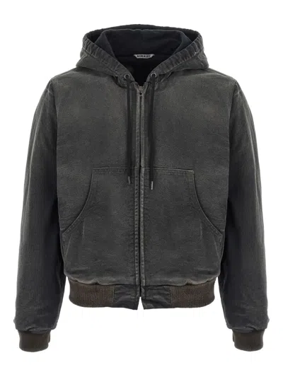 Auralee Hooded Jacket In Black