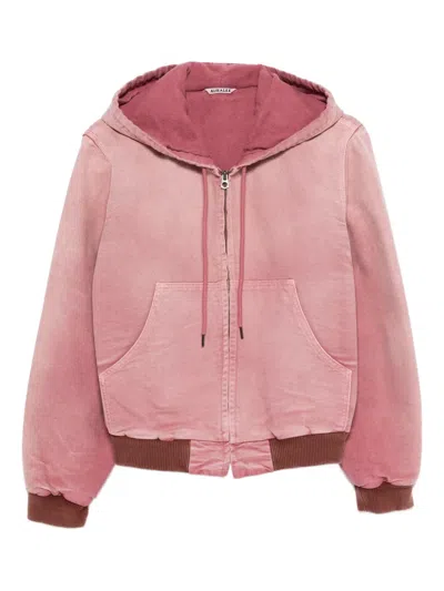 Auralee Hooded Jacket In Pink