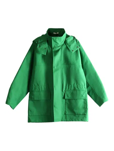 Auralee Hooded Pocket Jacket In Green