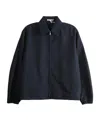 Auralee Zip-up Elasticated-hem Jacket In Blue