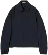 Auralee Hopsack Zip Blouson In Dark Navy