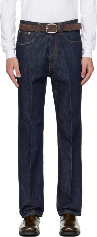 AURALEE INDIGO HARD TWIST DENIM 5P JEANS