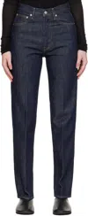 Auralee Indigo Hard Twist Denim 5p Jeans In Purple