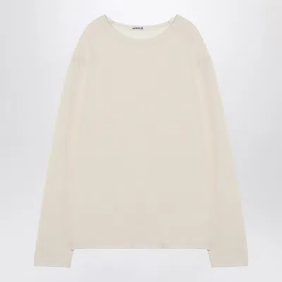 Auralee Ivory Cashmere Sweater Men In Neutral