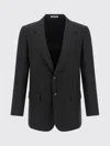 Auralee Pinstripe Blazer In Black