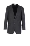 Auralee Striped Two-button Jacket In Black