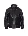 Auralee Black Lamb Leather Zip Blouson Jacket In Black