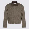 Auralee Textured Fabric Long Sleeve Jacket With Pocket In Brown