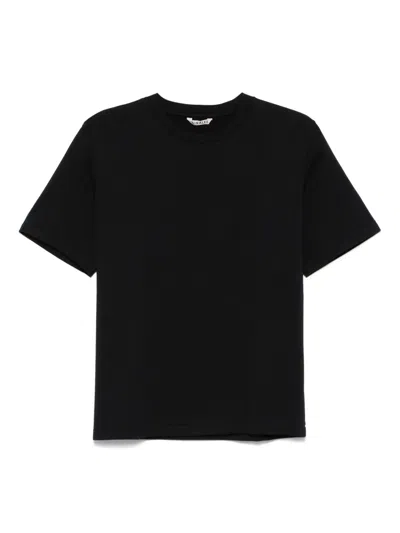 Auralee T-shirt Aus Jersey In Schwarz