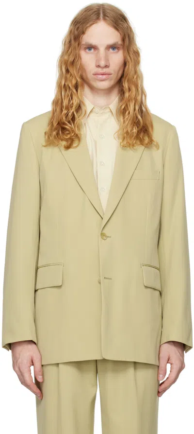 Auralee Khaki Light Wool Max Gabardine Blazer In Light Khaki