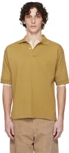 Auralee Khaki Pima Cotton Heavy Pique Polo In Brown